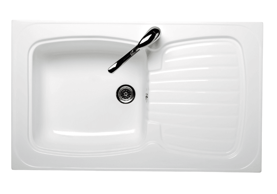  Évier blanc Roxan 100 cm un bac sans vidage - EROXAN100-BL