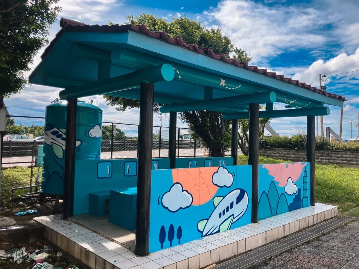 桃園蘆竹海寧公園涼亭彩繪-航空飛行主題-奇豆彩繪工作室