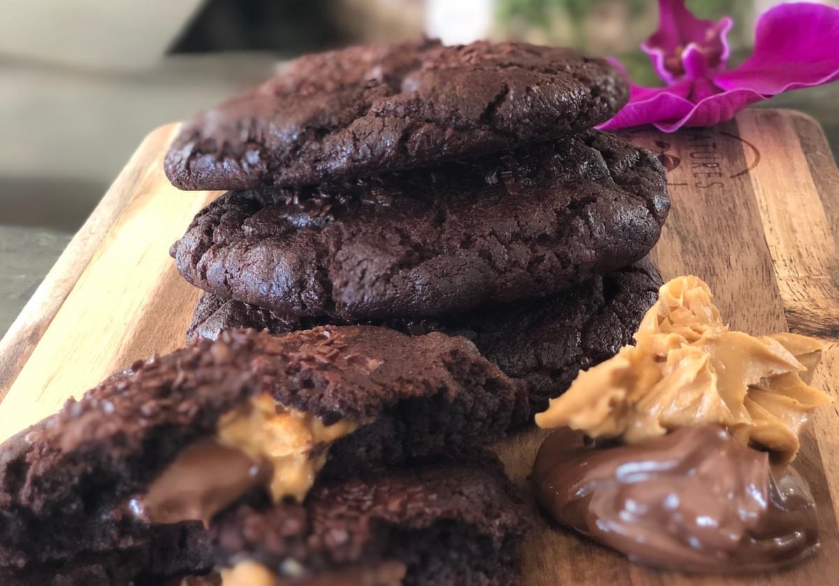 Freshest Cookies Peanut Butter Chocolate Nutella Stuffed Cookies