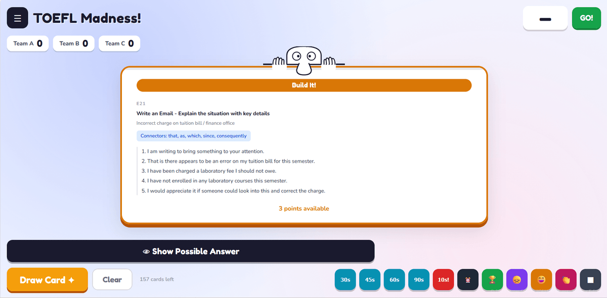 Combine the Sentence to Write an Email (3 points)