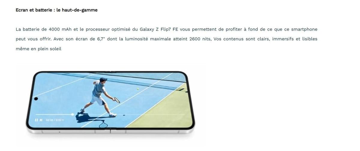 SAMSUNG GALAXY Z FLIP 7 FE 6.7