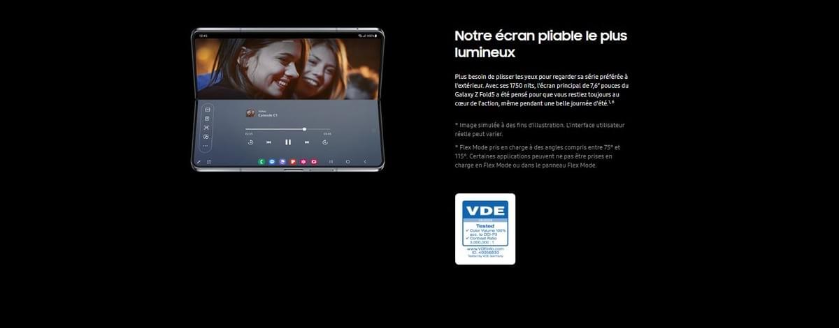 SAMSUNG GALAXY Z FOLD 5 5G 12/512GO OCTA CORE + FRAIS D'ENVOIE INCLUS MAO