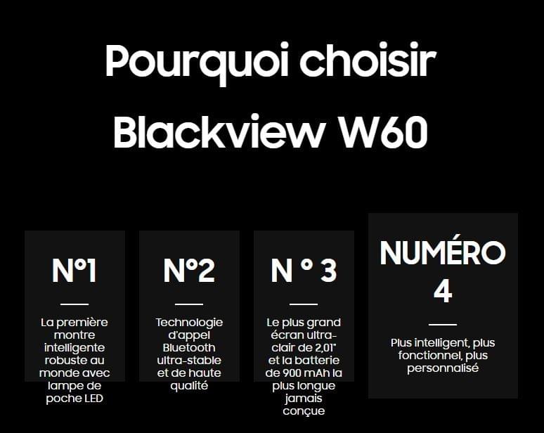 MONTRE CONNECTEE BLACKVIEW W60 2.01 IP68 + LIVRAISON DISPO RE