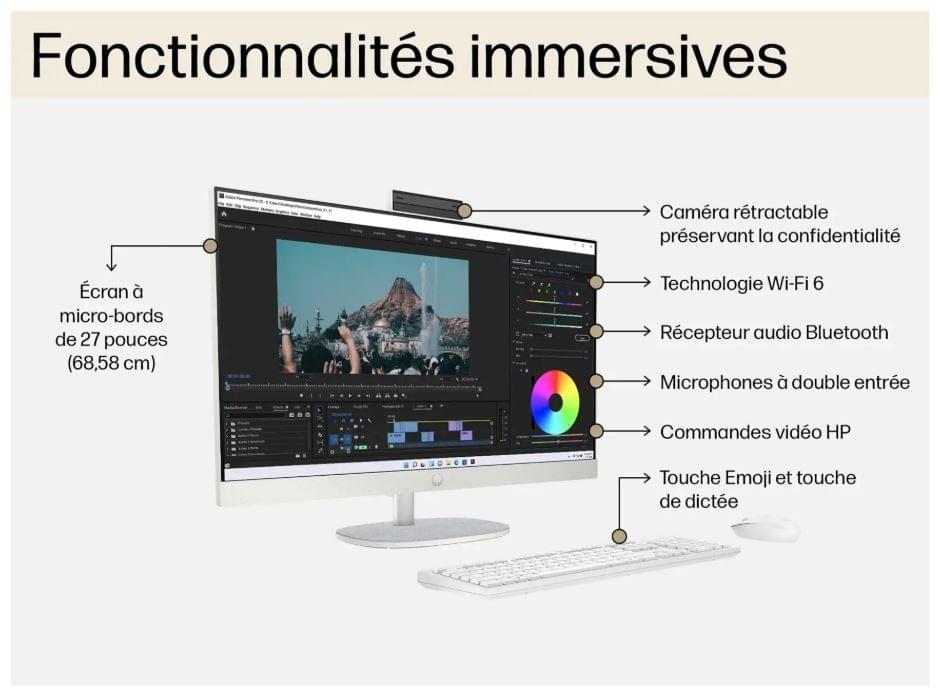 PC AIO HP 27-CR0041NF + GARANTIE GOLD 16/1000GO RYZEN 7 UHD RE