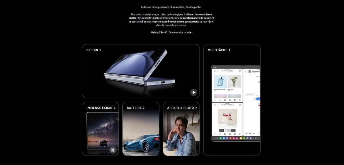 SAMSUNG GALAXY Z FOLD 5 5G 12/512GO OCTA CORE + FRAIS D'ENVOIE INCLUS MAO