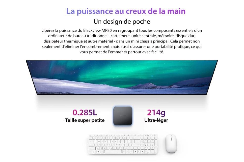 PC MINI BLACKVIEW MP80 + PACK + LIVRAISON DISPO 16/512GO QUAD CORE INTEL N5095 UHD RE
