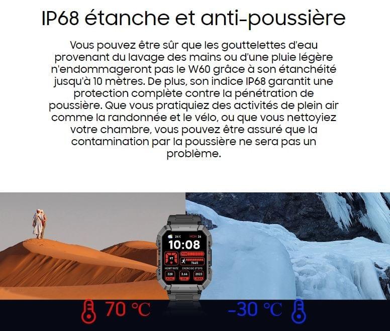 MONTRE CONNECTEE BLACKVIEW W60 2.01 IP68 + LIVRAISON DISPO RE