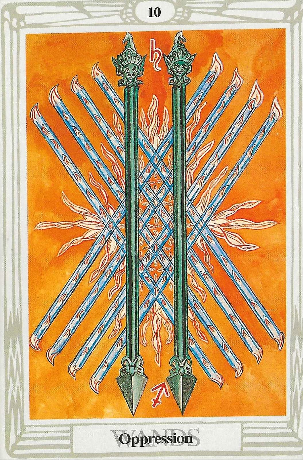 10 of Wands-oppression-Thoth Tarot card