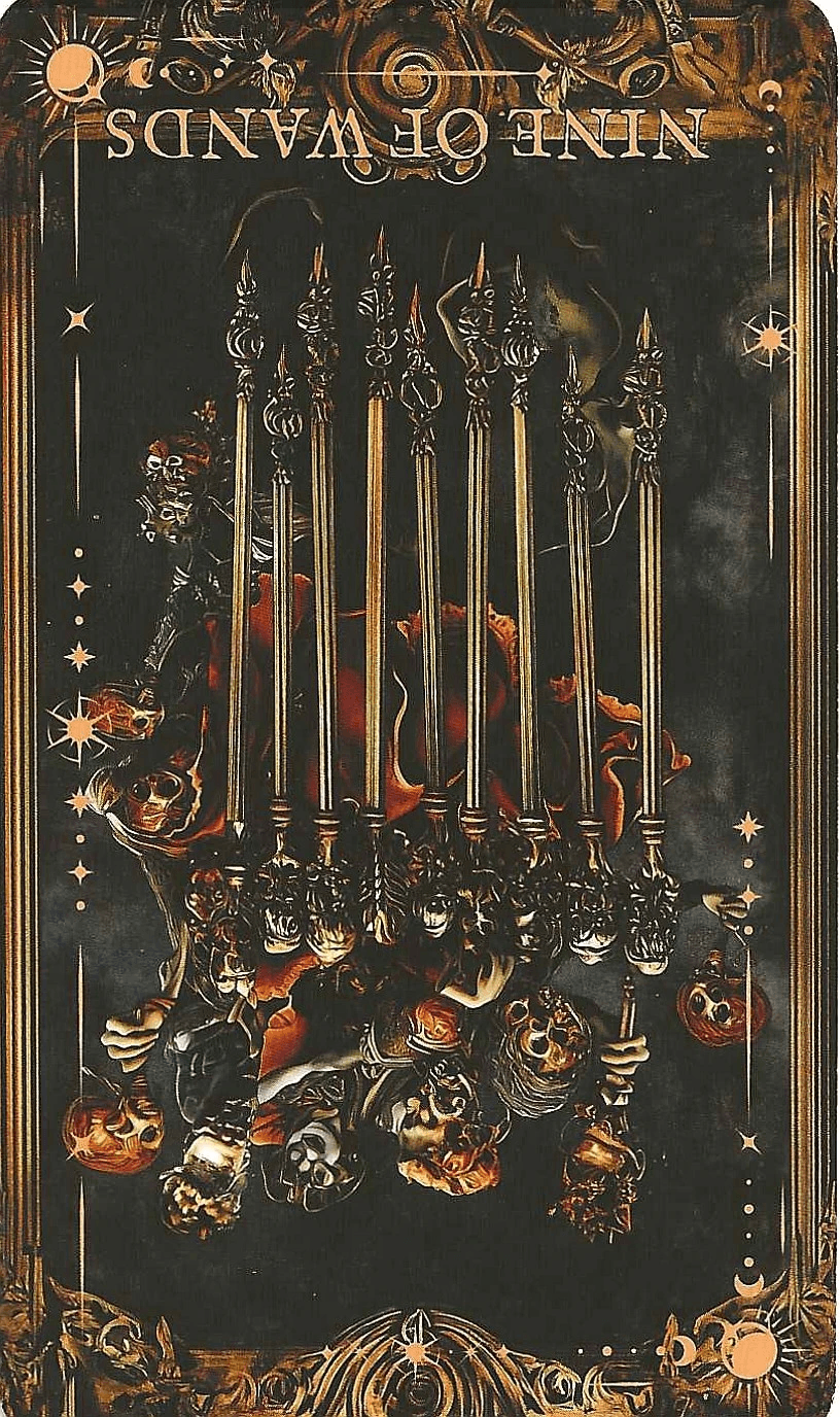 The Arcane Tarot- Nine of Wands-reversed