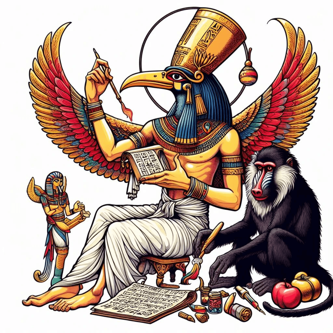 Thoth and Baboon wise words imagery