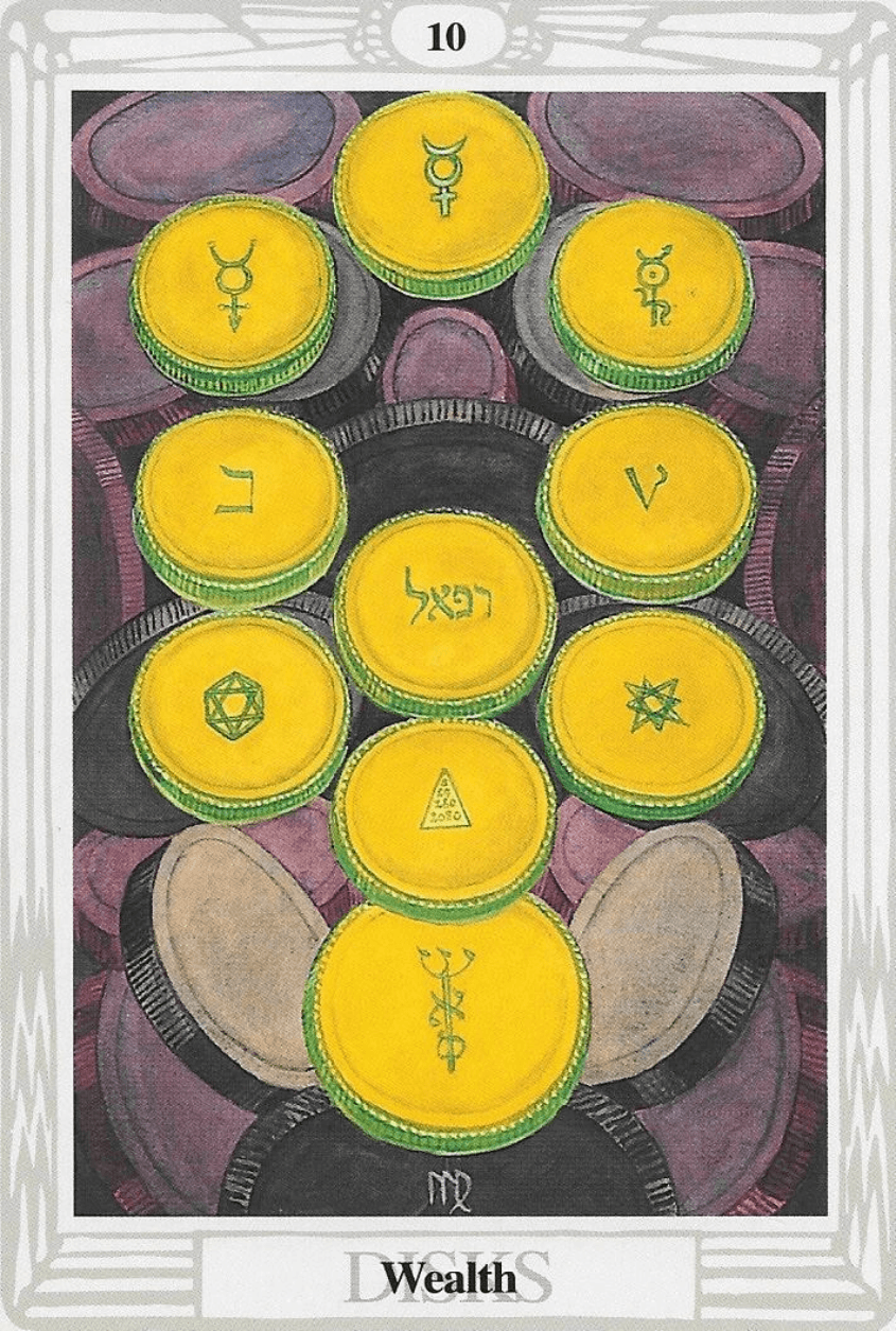 Thoth Tarot-Ten of Disks-Worry