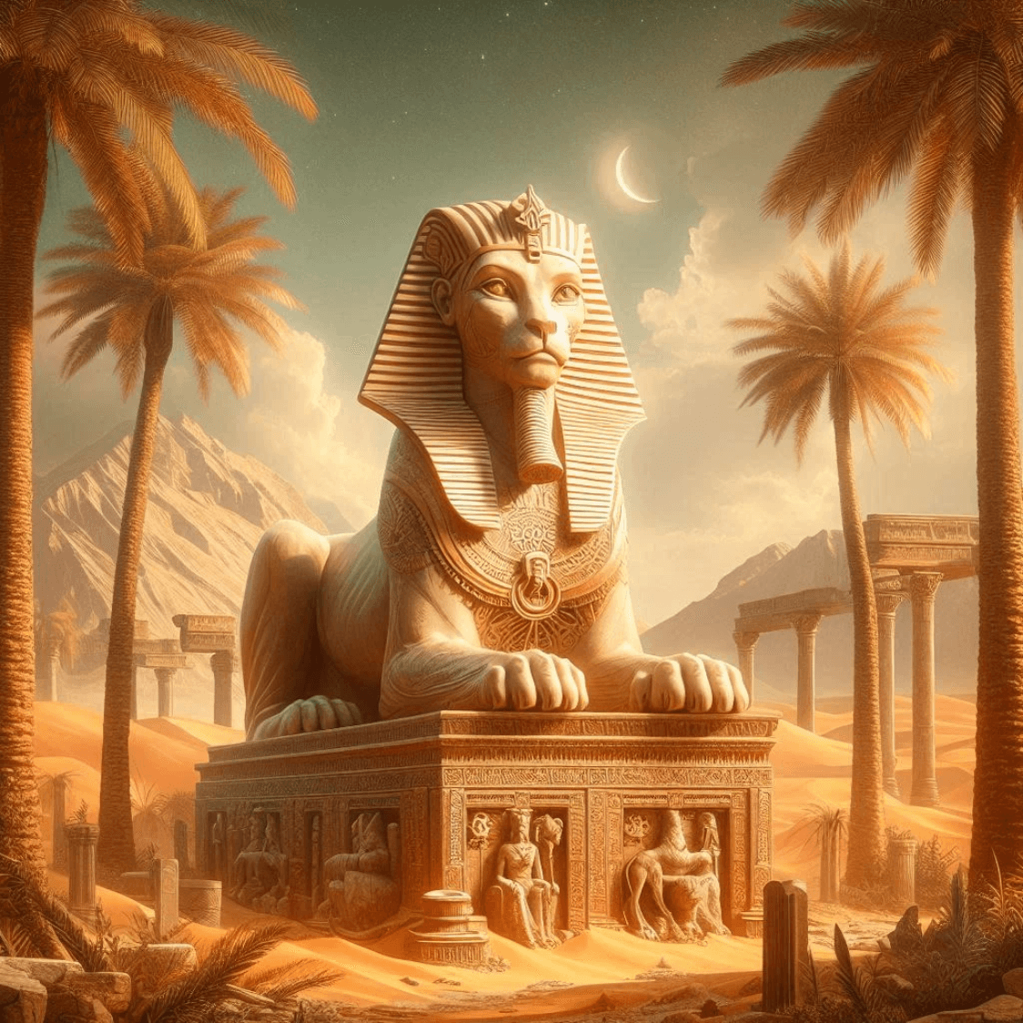 Sekmet- the Sphinx imagery of the Thoth Fortune card