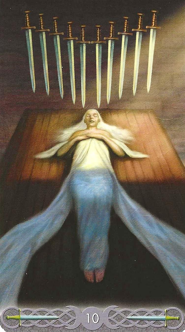 Triple Goddess Tarot-10 of Swords