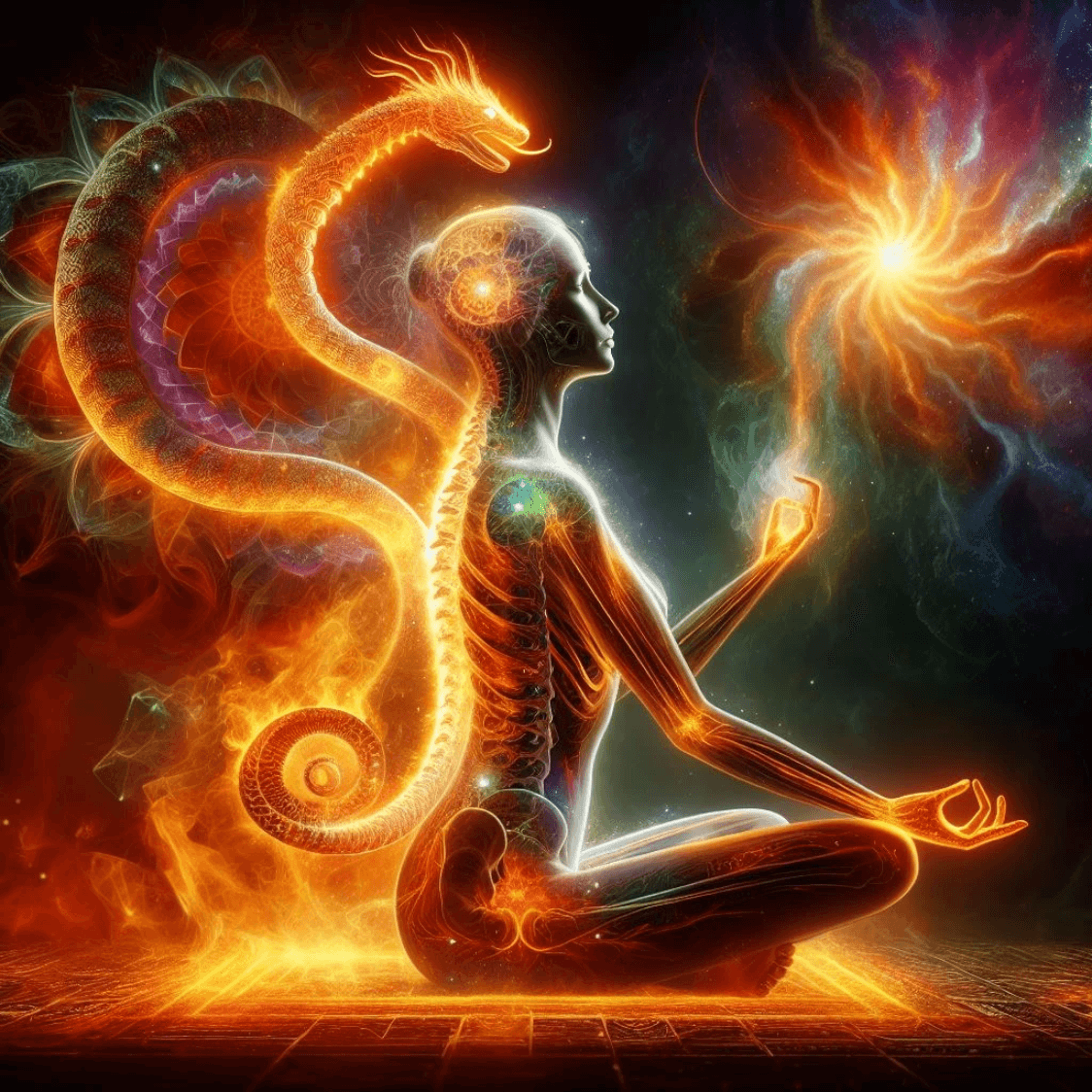 Twin Serpentine flow of the risen Kundalini