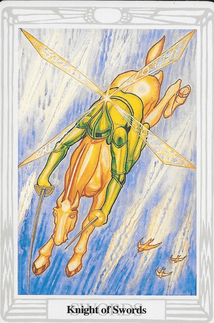 Knight of Swords-Thoth Tarot King imagery