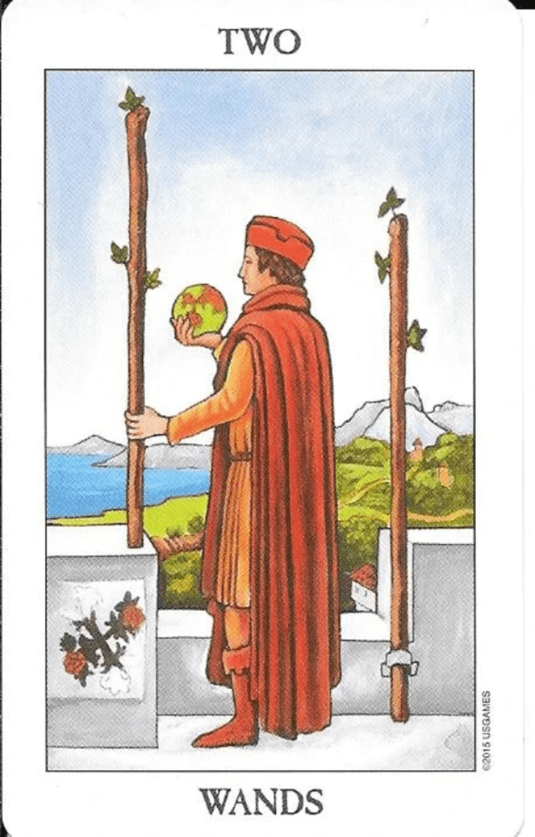 Two of Wands-Rider-Waite-Smith Tarot