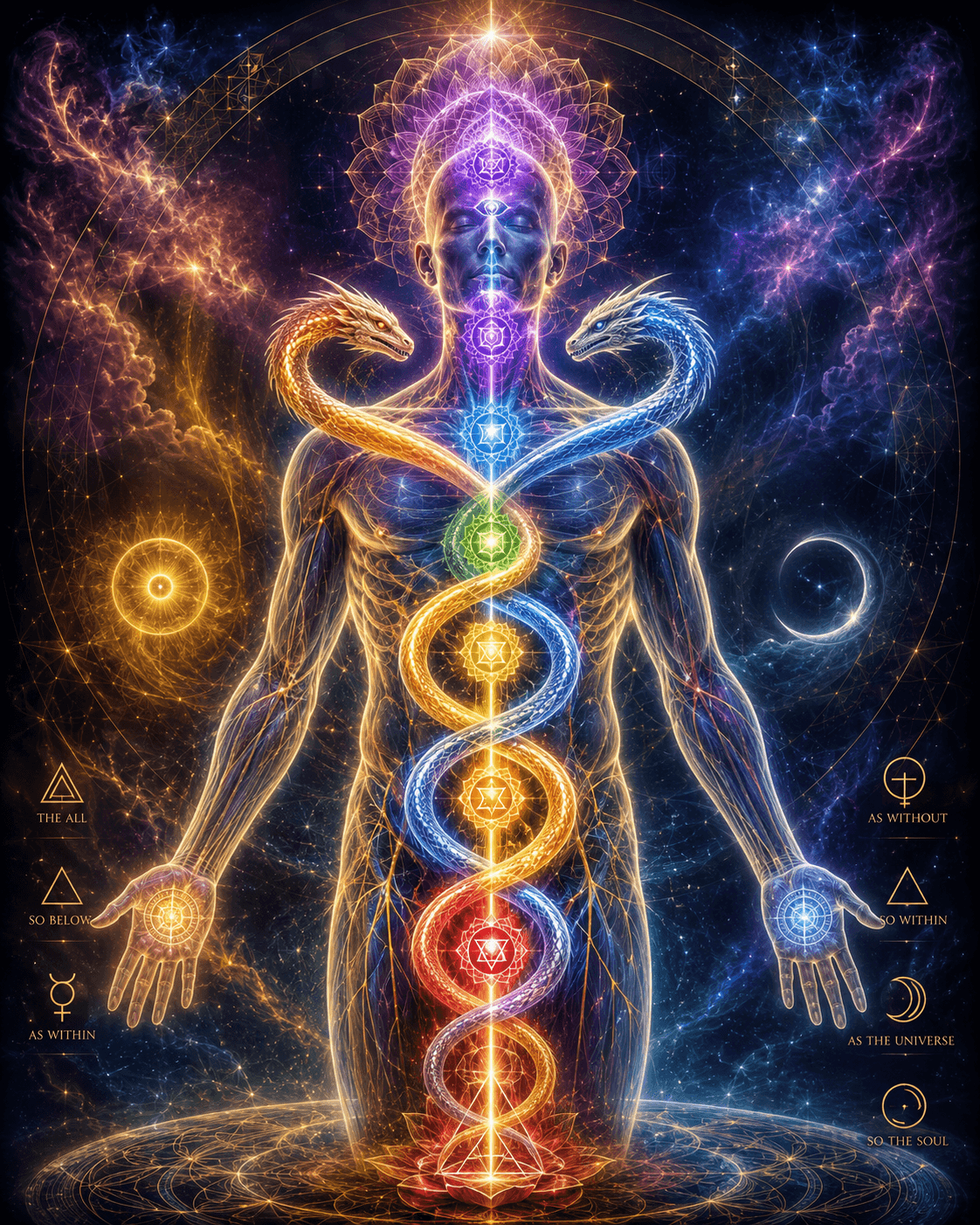 Kundalini twin serpent imagery