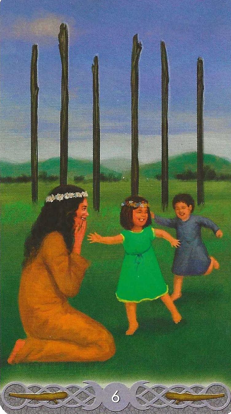 Triple Goddess Tarot- 6 of Wands-Tarot imagery