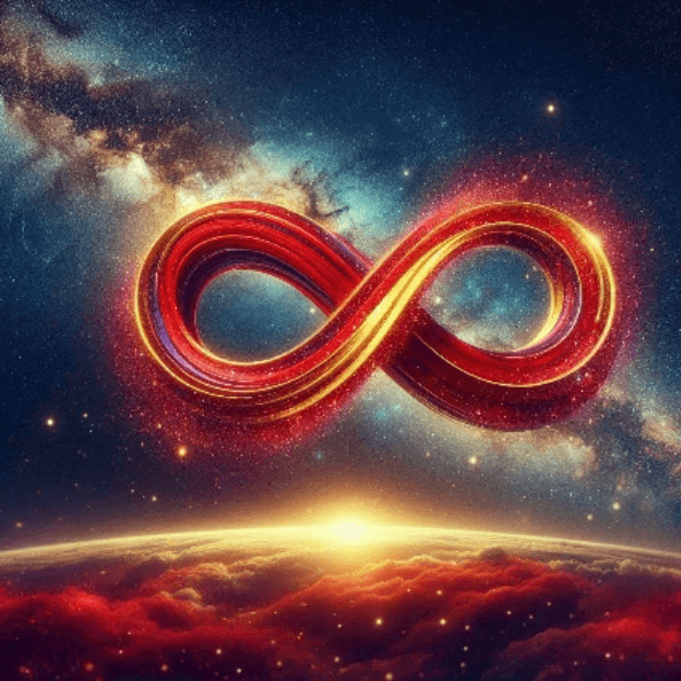 The Lemniscate- Infinity symbol of male and female forces united and unbroken.  