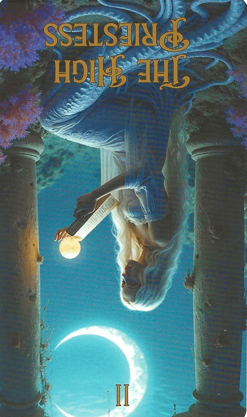 The High Priestess -Key 2-Ocean Tarot-Reversed