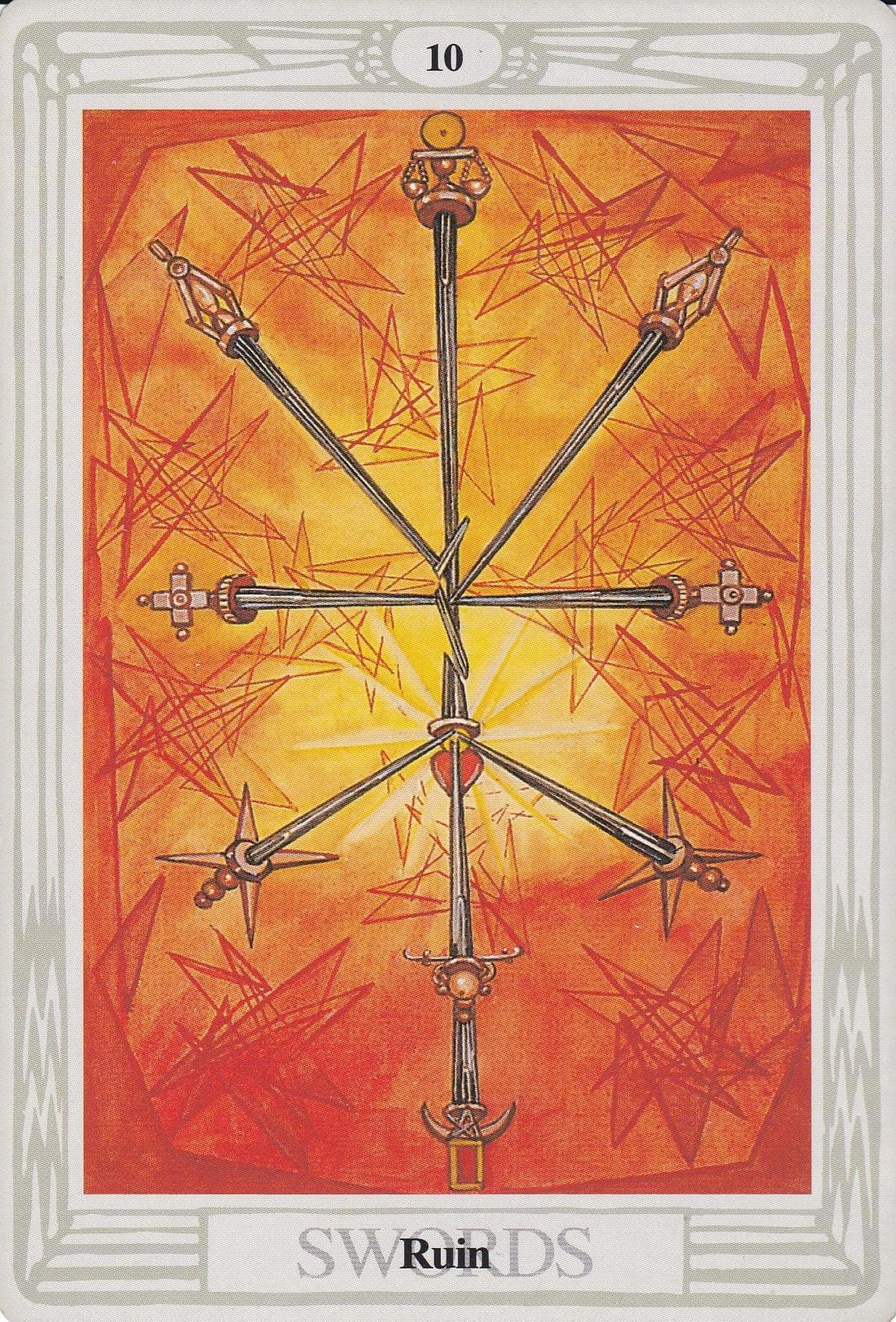 Thoth Tarot- 10 of Swords-Ruin