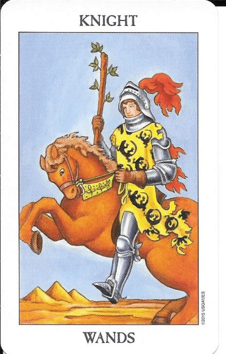 The Knight of Wands-Rider-Waite-Smith Tarot