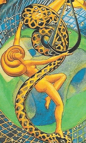 The dance of Lilith and Python-Thoth tarot imagery