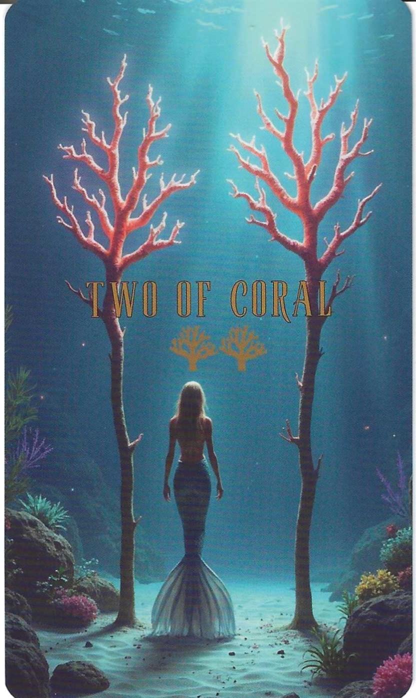 Two of Coral-the Ocean Tarot