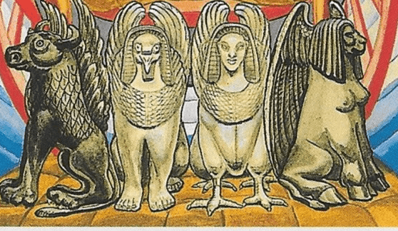 Thoth Tarot-ATU 7-The Chariot -The 4 Sphinx