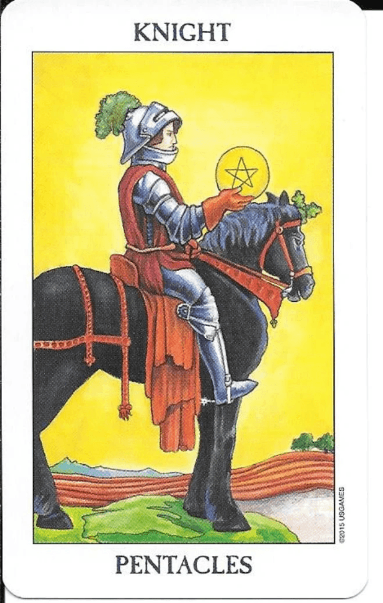 Knight of Pentacles- Rider-Waite- Smith Tarot deck