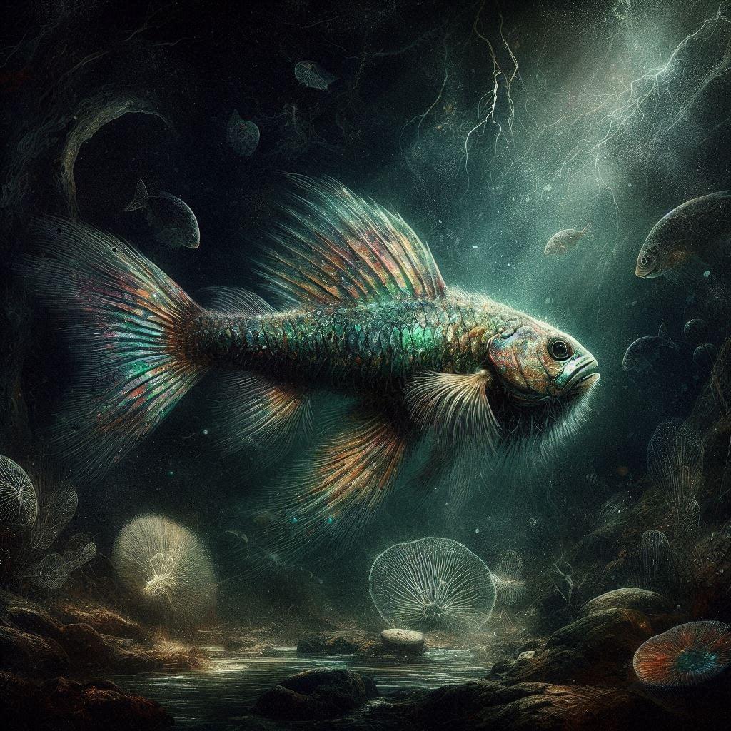 Nun- the primordial fish in dark waters