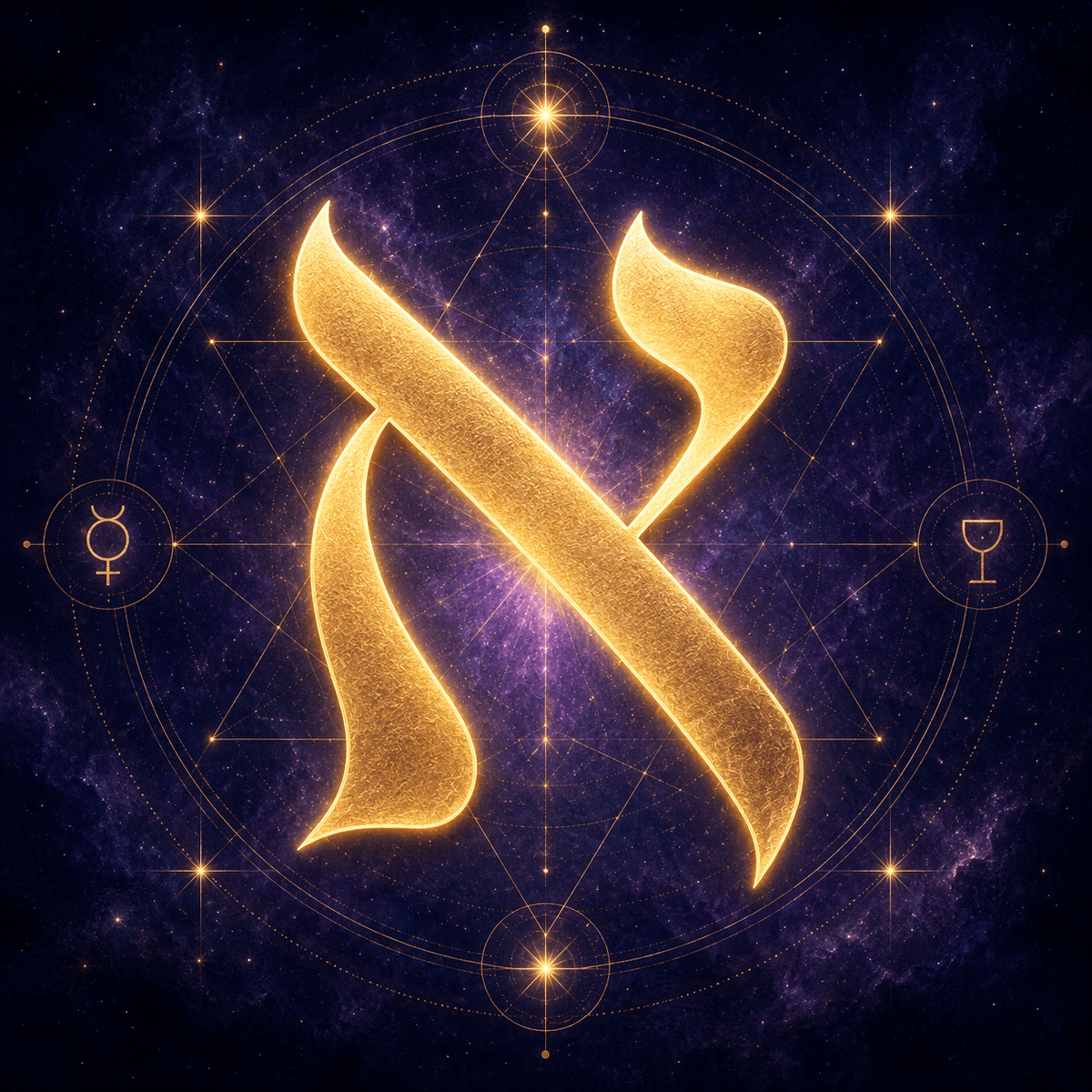 The Hebrew letter Aleph imagery