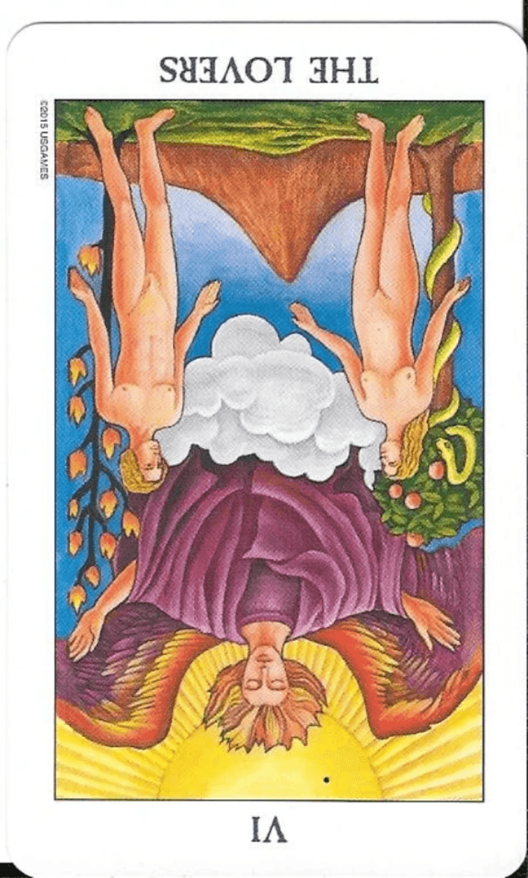 The Lovers- Key 6- The Rider-Waite-Smith Tarot-Reversed