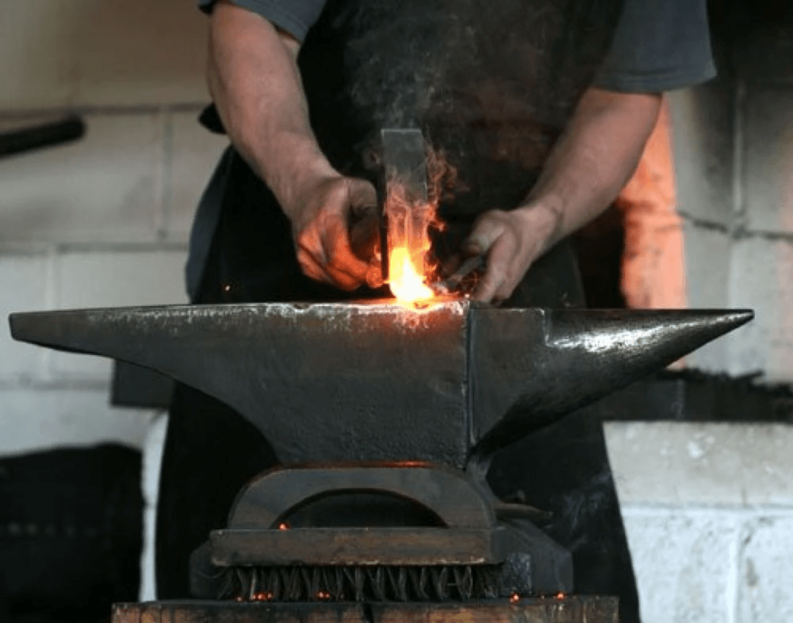 Working at the forge=the Works