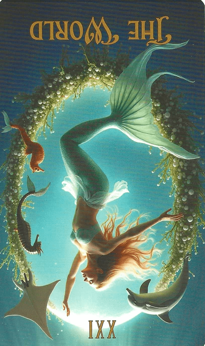 The World-Key 21-The Ocean Tarot-reversed imagery