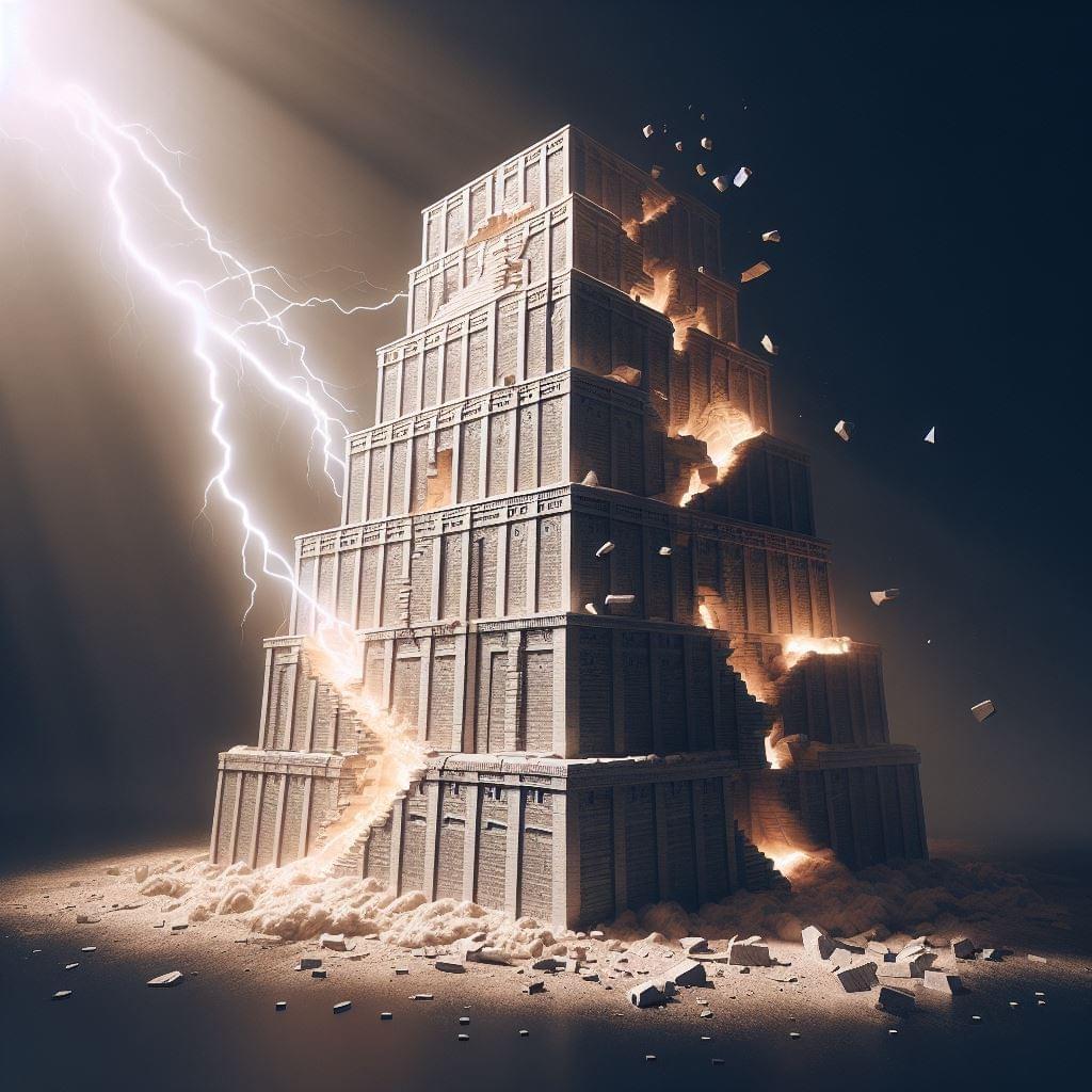 Tower of Bable and lightning strike