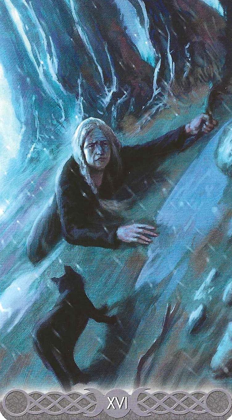 Triple Goddess Tarot- Key 16- The Tower symbology