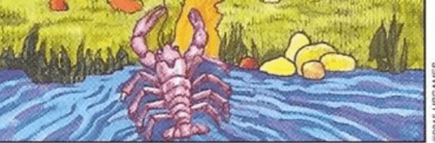 The Moon Pool at the base of the RWS Key 18-The Moon Tarot card