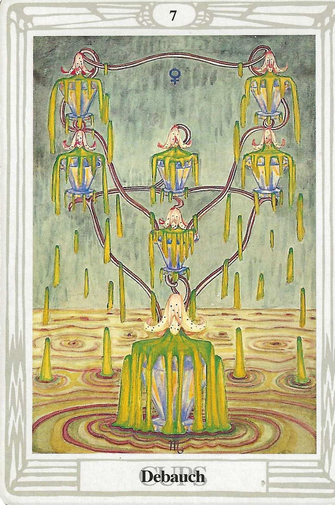 7 of Cups -Debauch-Thoth Tarot imagery