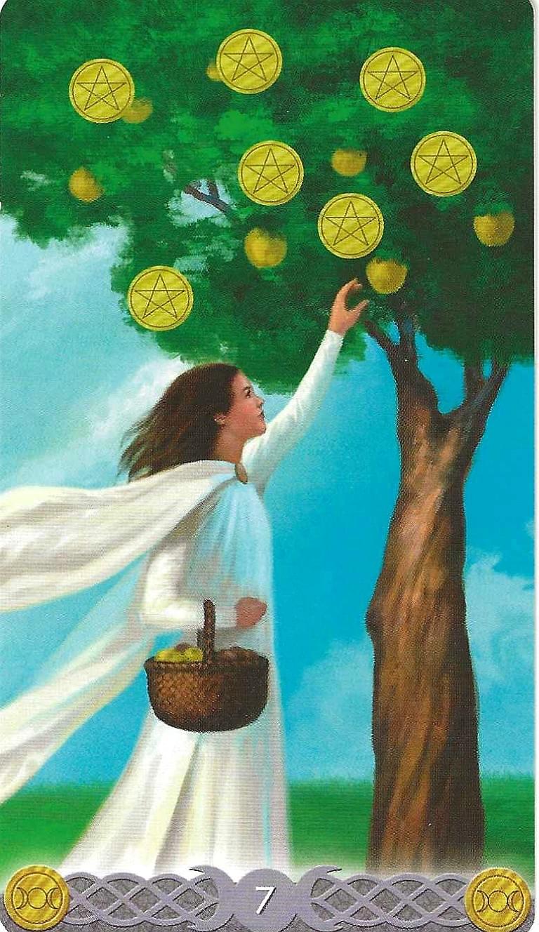 Triple goddess tarot- 7 of Pentacles