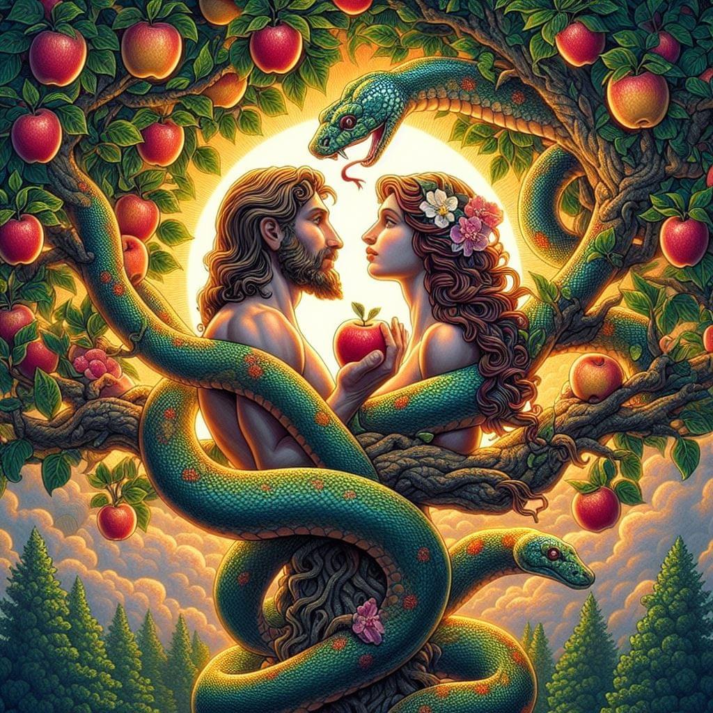 Adam and Eve in the garden of Edan imagery