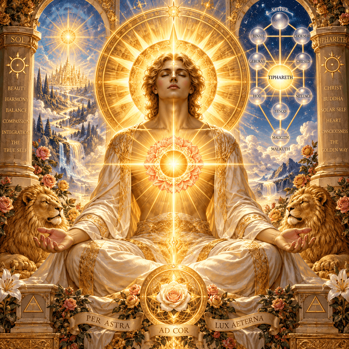 Tiphareth's great eight pointed star on the RWS Tarot 