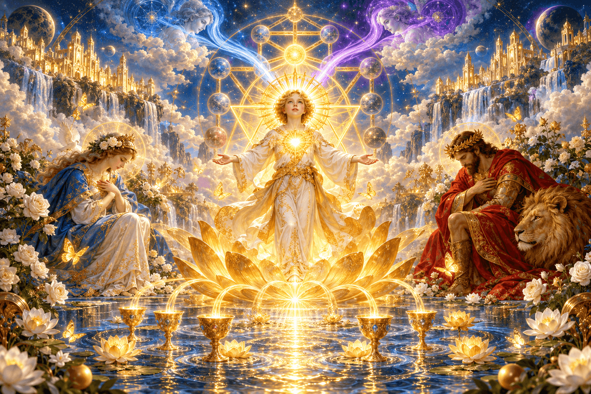 The Hermetic Mystery: The pleasure of the Solar Self is the joy of Spirit recognizing its own Beauty through conscious incarnation.  As Above, So Below. As Within, So Without.