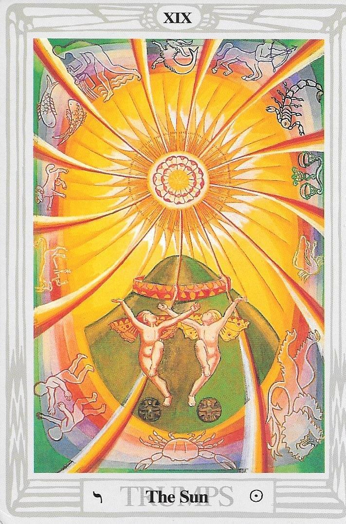 The Sun- ATU 19-The Thoth Tarot Sun Tarot Card.