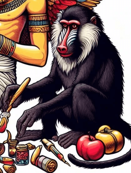 Thoth and Baboon wise words imagery