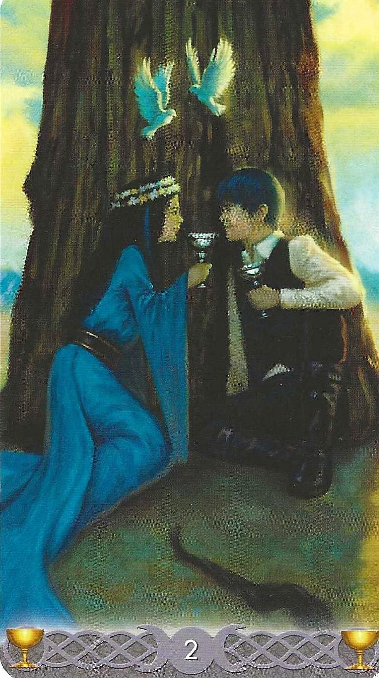 Triple Goddess Tarot- 2 of Cups -Lovers and tree of life imagery