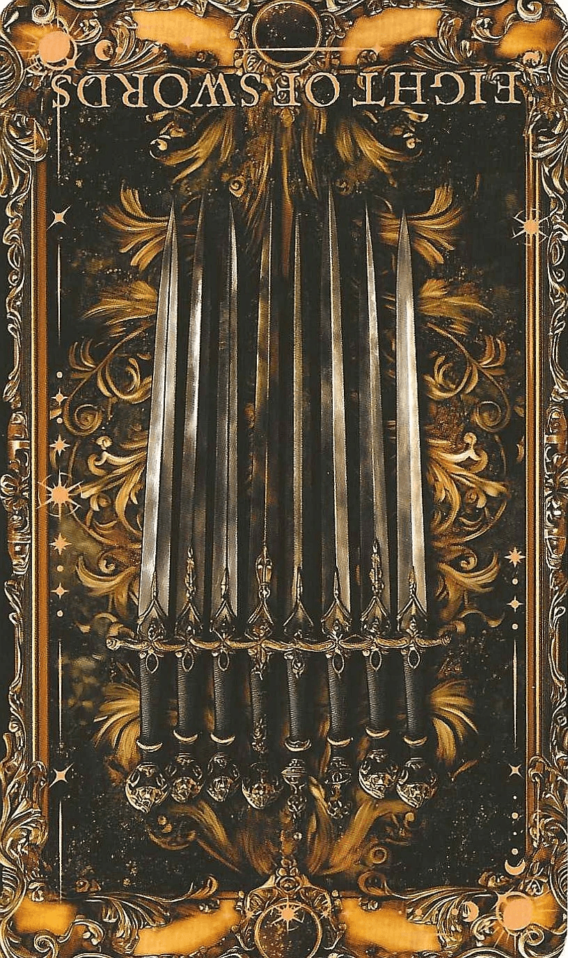 Arcane Tarot- Eight of Swords reversed