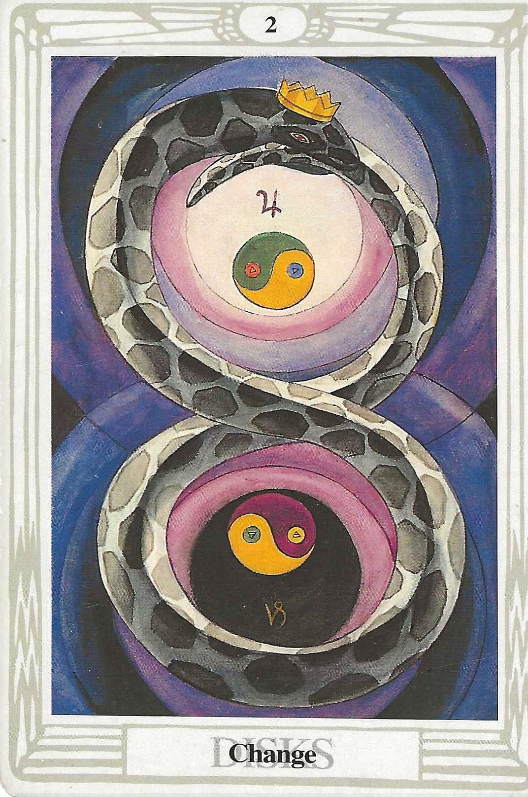 2 of Disks- Thoth Tarot Card