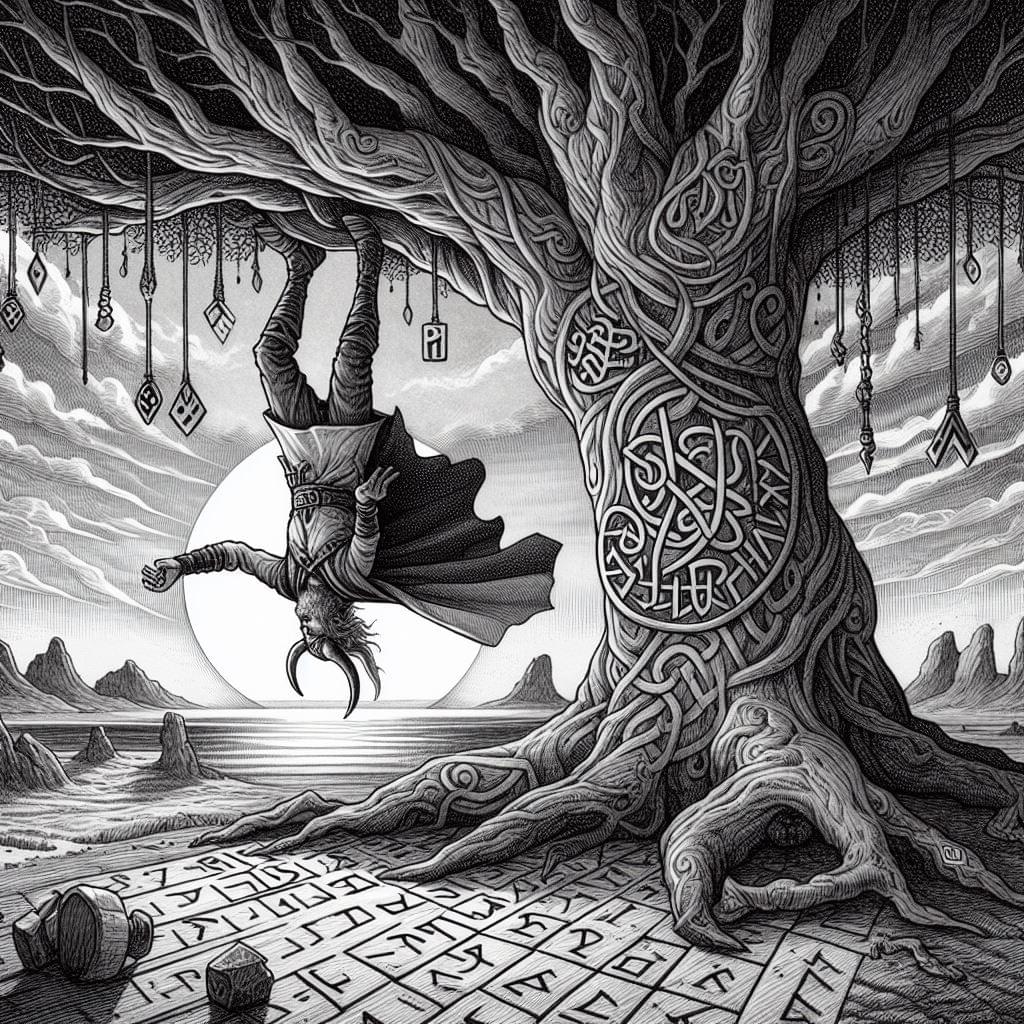 Odin hanging from the Tree of the World 