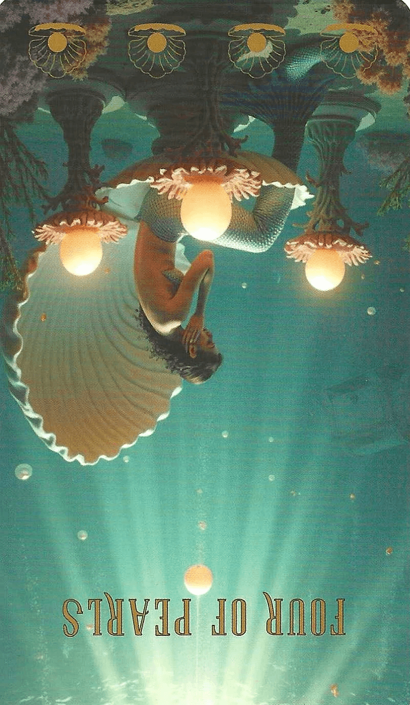 Four of Pearls-The Ocean Tarot-reverse image